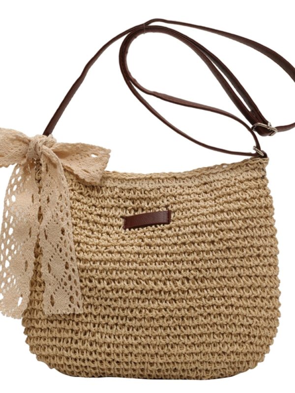 Trendy French-Style Woven Straw Crossbody Bag for Women - Versatile Bohemian Beach Bag for Autumn 2025
