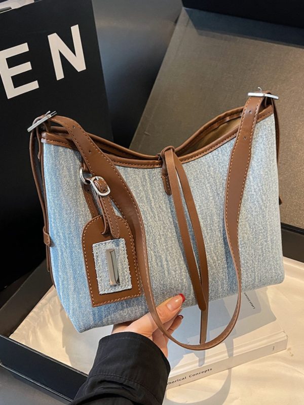 Trendy High-End Denim Bucket Bag for Women - 2025 Summer Fashion Shoulder Bag, Stylish Niche Accessory