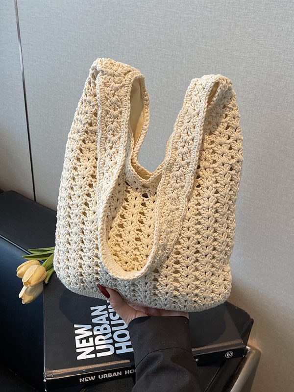 Trendy Knitted Women's Shoulder Bag - 2025 Lazy Style Large Capacity Tote for Class and Commuting