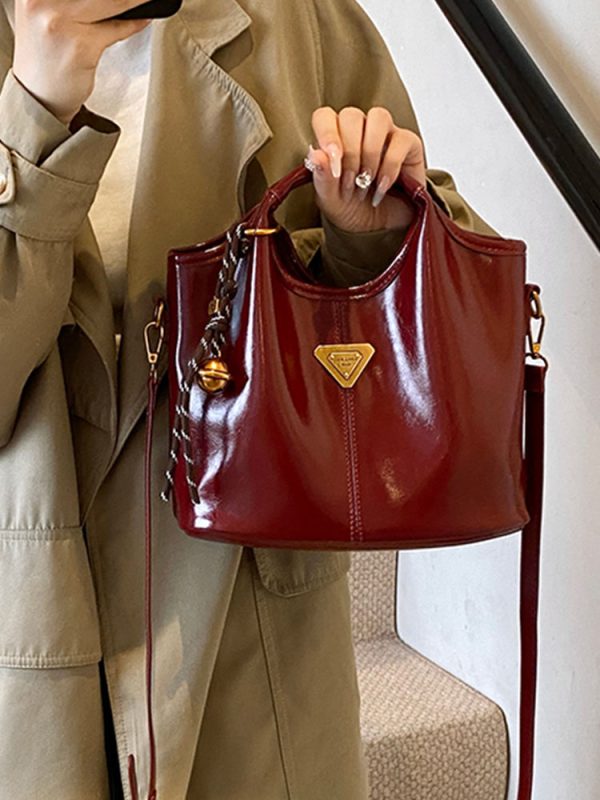 Trendy Korean Oil Wax Leather Small Square Shoulder Bag for Women - Versatile 2025 High-End Fashion Accessory