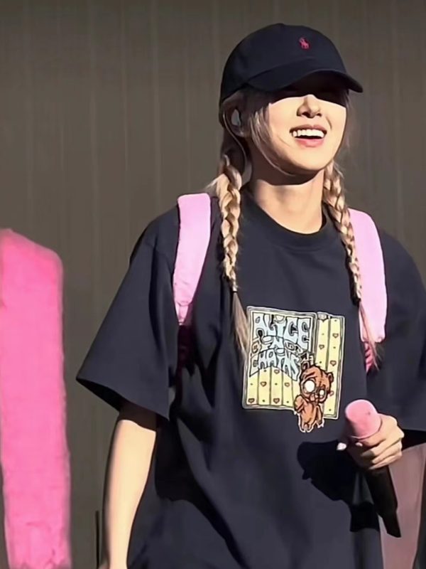 Trendy Korean-Style Cartoon Bear Printed Short Sleeve T-Shirt for Women - Summer Fashion Top for Couples