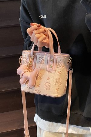 Trendy Korean Style Crossbody Bucket Bag - Cute Handheld Shoulder Bag for Spring 2025 Fashion