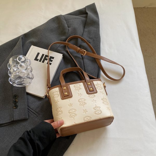 Trendy Korean Style Crossbody Bucket Bag - Cute Handheld Shoulder Bag for Spring 2025 Fashion