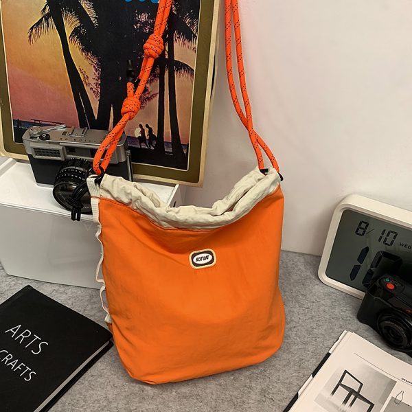 Trendy Korean Style Large Capacity Nylon Crossbody Bucket Bag for Women - Summer 2025 Niche Design