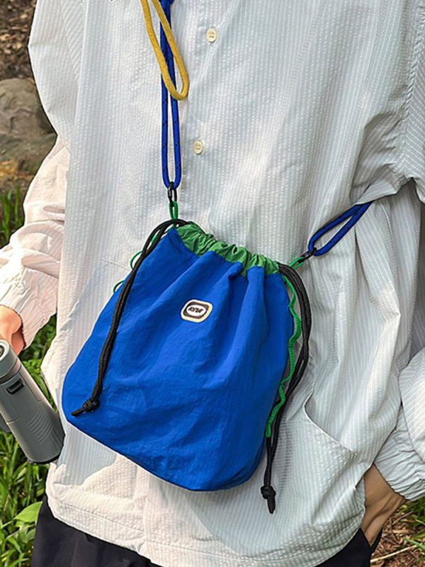 Trendy Korean Style Large Capacity Nylon Crossbody Bucket Bag for Women - Summer 2025 Niche Design
