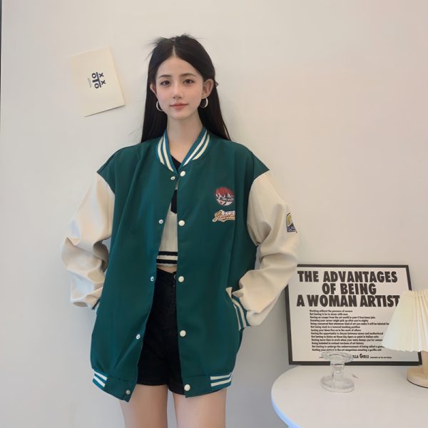 Trendy Loose Casual Baseball Jacket for Women - Spring Versatile Style for Students, Chic Everyday Wear