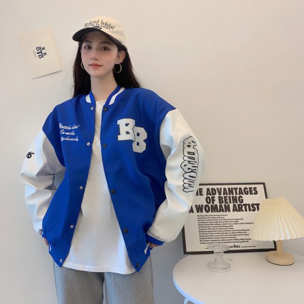 Trendy Loose Casual Baseball Jacket for Women - Spring Versatile Style for Students, Chic Everyday Wear