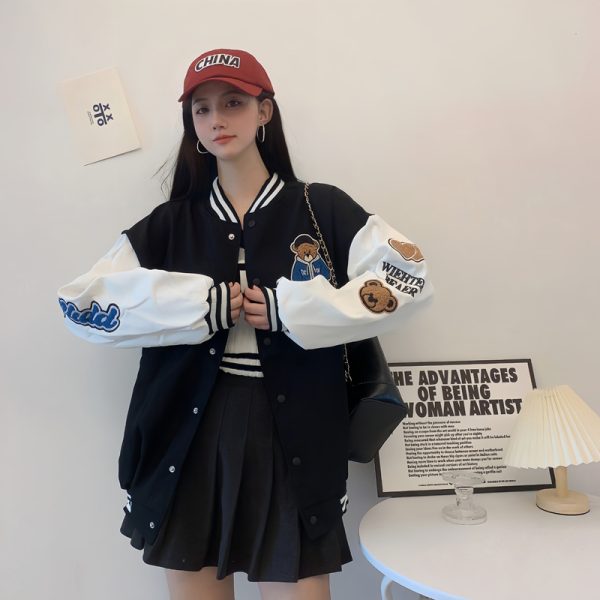 Trendy Loose Casual Baseball Jacket for Women - Spring Versatile Style for Students, Chic Everyday Wear