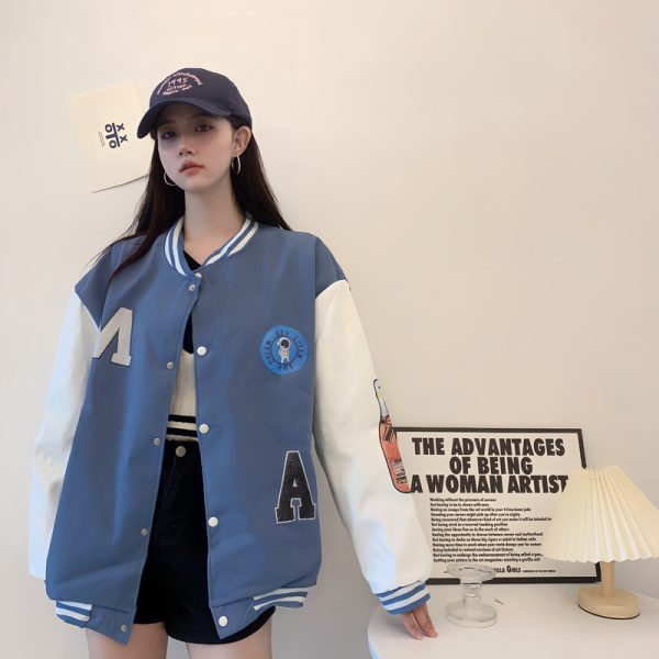 Trendy Loose Casual Baseball Jacket for Women - Spring Versatile Style for Students, Chic Everyday Wear