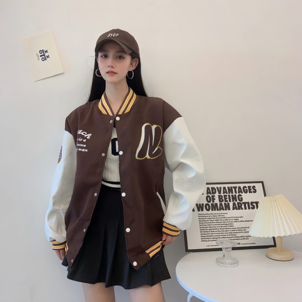 Trendy Loose Casual Baseball Jacket for Women - Spring Versatile Style for Students, Chic Everyday Wear