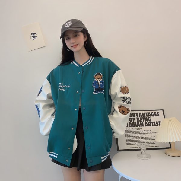 Trendy Loose Casual Baseball Jacket for Women - Spring Versatile Style for Students, Chic Everyday Wear