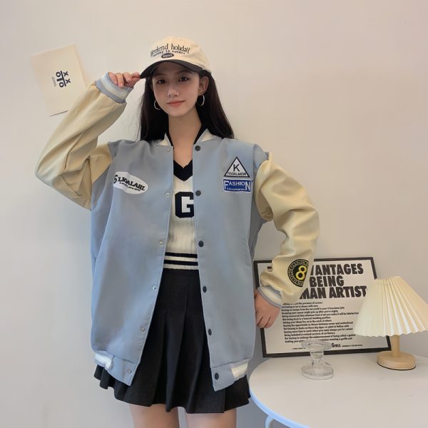 Trendy Loose Casual Baseball Jacket for Women - Spring Versatile Style for Students, Chic Everyday Wear