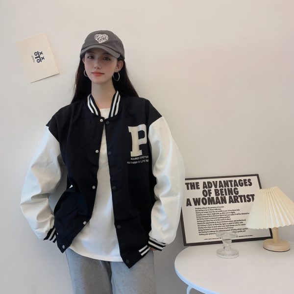 Trendy Loose Casual Baseball Jacket for Women - Spring Versatile Style for Students, Chic Everyday Wear