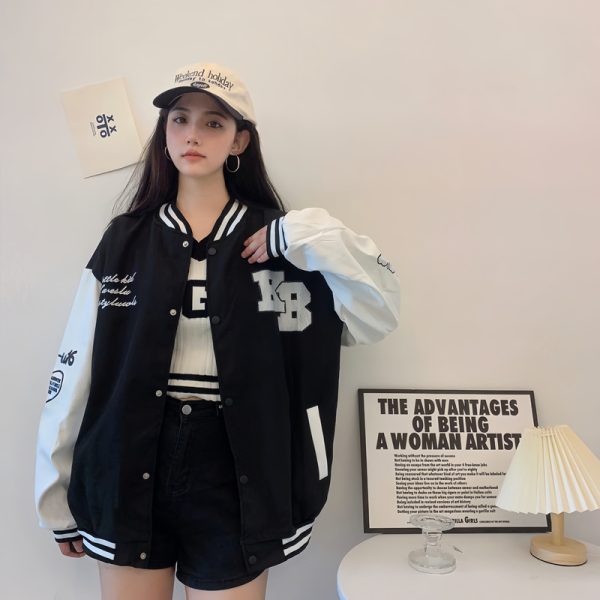 Trendy Loose Casual Baseball Jacket for Women - Spring Versatile Style for Students, Chic Everyday Wear