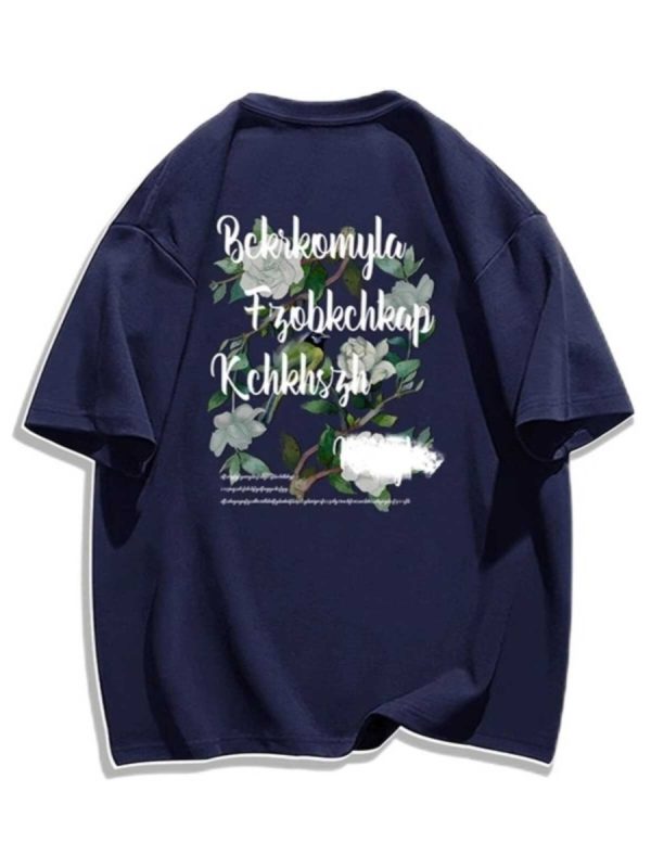 Trendy Loose Fit Short Sleeve T-Shirt for Women - Plus Size Hip-Hop Style, Casual Cotton Top for Chubby Girls
