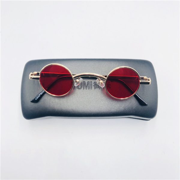 Trendy Men's Punk Ultra-Small Round Frame Sunglasses, Y2K Inspired, Worn by Celebrities, Retro Fashion Statement Glasses