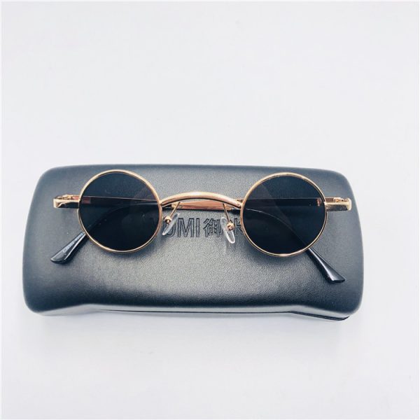 Trendy Men's Punk Ultra-Small Round Frame Sunglasses, Y2K Inspired, Worn by Celebrities, Retro Fashion Statement Glasses