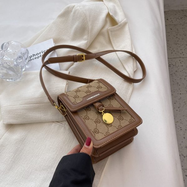Trendy Mini Square Bag for Women - 2025 French-Style Retro Phone Bag for Spring and Summer, Fashionable Small Crossbody Purse