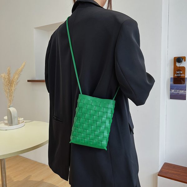 Trendy Minimalist Woven Crossbody Bag for Women, Casual Single Shoulder Phone Bag, High-Capacity 2025 Style