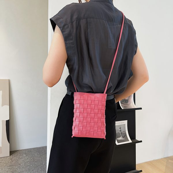 Trendy Minimalist Woven Crossbody Bag for Women, Casual Single Shoulder Phone Bag, High-Capacity 2025 Style