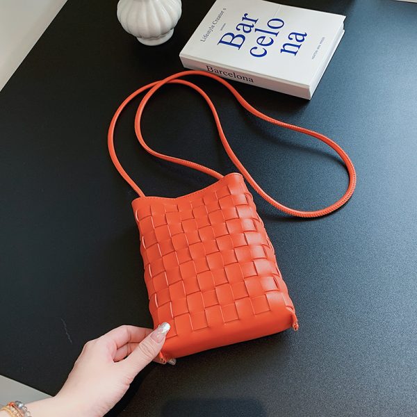Trendy Minimalist Woven Crossbody Bag for Women, Casual Single Shoulder Phone Bag, High-Capacity 2025 Style