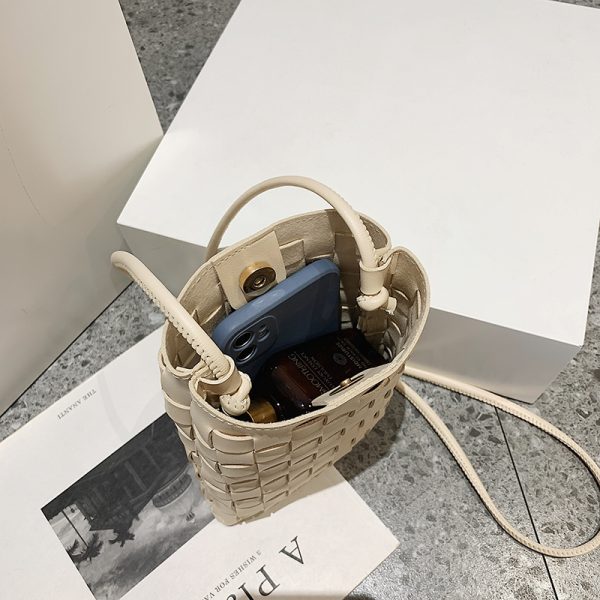 Trendy Minimalist Woven Crossbody Bag for Women, Casual Single Shoulder Phone Bag, High-Capacity 2025 Style