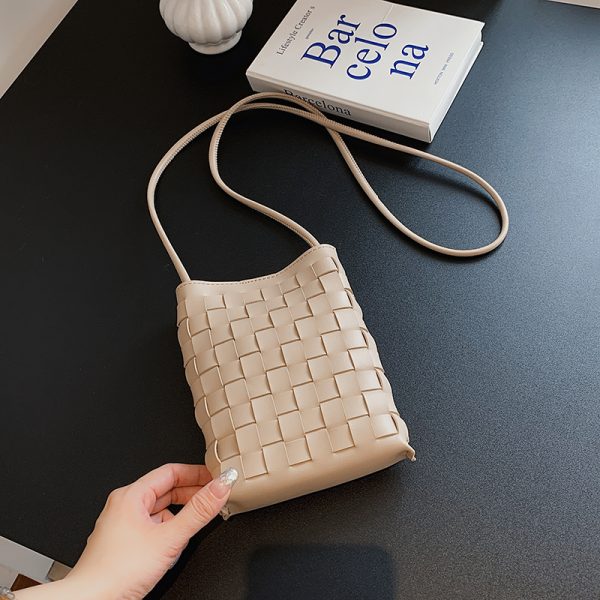 Trendy Minimalist Woven Crossbody Bag for Women, Casual Single Shoulder Phone Bag, High-Capacity 2025 Style