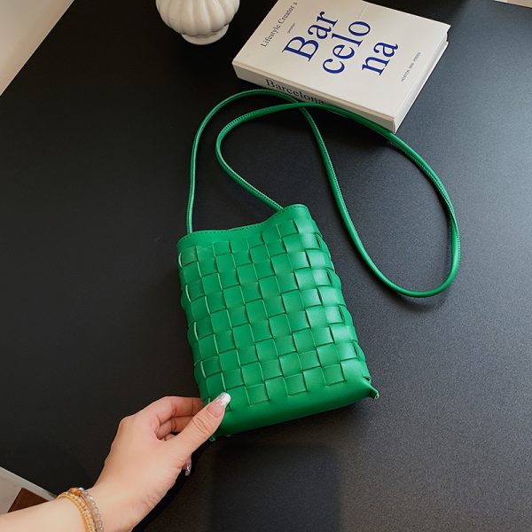 Trendy Minimalist Woven Crossbody Bag for Women, Casual Single Shoulder Phone Bag, High-Capacity 2025 Style