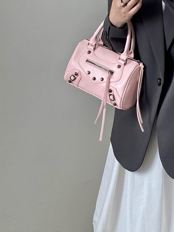 Trendy Pink Motorcycle Crossbody Bag for Women â€“ Stylish Shoulder Handbag, 2025 Niche Design, Cool Fashion Accessory