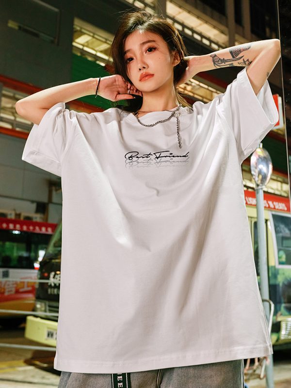 Trendy Plus Size Loose Fit Half-Sleeve T-Shirt for Men, Simple Spring Style with Letter Design, Casual Streetwear Fashion