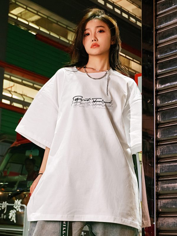 Trendy Plus Size Loose Fit Half-Sleeve T-Shirt for Men, Simple Spring Style with Letter Design, Casual Streetwear Fashion
