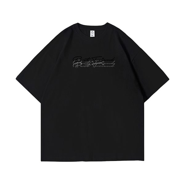 Trendy Plus Size Loose Fit Half-Sleeve T-Shirt for Men, Simple Spring Style with Letter Design, Casual Streetwear Fashion