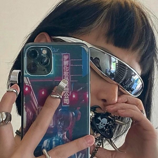 Trendy Punk Retro Laser Sunglasses for Women - Millennial Street Style Cycling and Photography Eyewear