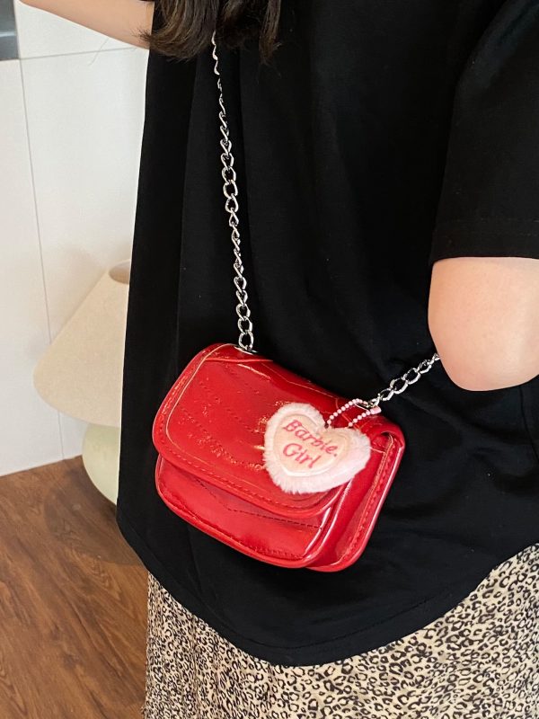 Trendy Red Mini Handbag for Women 2025 - Small Square Crossbody Bag with High-Quality Chain Shoulder Strap