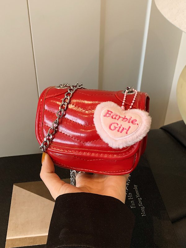 Trendy Red Mini Handbag for Women 2025 - Small Square Crossbody Bag with High-Quality Chain Shoulder Strap