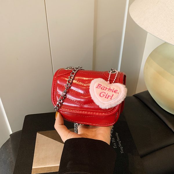 Trendy Red Mini Handbag for Women 2025 - Small Square Crossbody Bag with High-Quality Chain Shoulder Strap