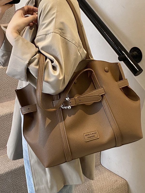 Trendy Retro Drawstring Tote Bag for Women - Large Capacity Casual Shoulder Bag for Spring Summer 2025