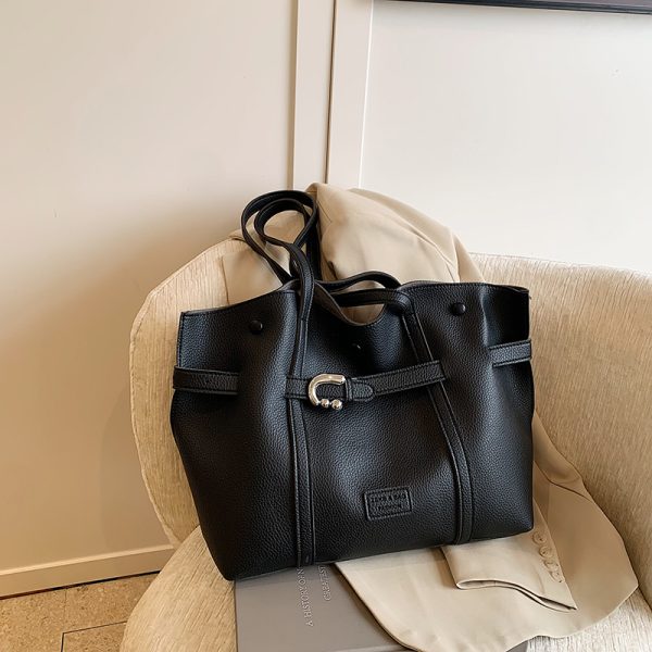 Trendy Retro Drawstring Tote Bag for Women - Large Capacity Casual Shoulder Bag for Spring Summer 2025