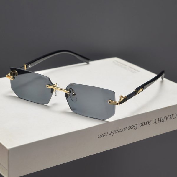 Trendy Retro Frameless Cut-Edge Sunglasses for Men and Women - Slimming Candy-Colored Design for Small Faces
