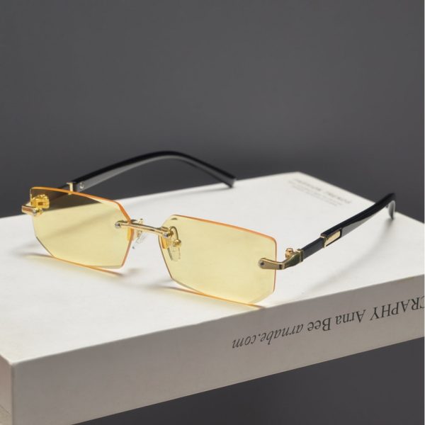 Trendy Retro Frameless Cut-Edge Sunglasses for Men and Women - Slimming Candy-Colored Design for Small Faces