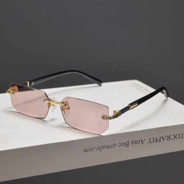 Trendy Retro Frameless Cut-Edge Sunglasses for Men and Women - Slimming Candy-Colored Design for Small Faces