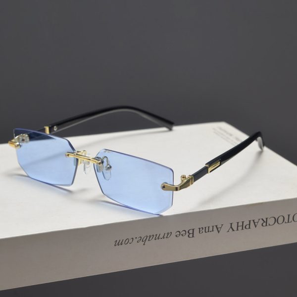 Trendy Retro Frameless Cut-Edge Sunglasses for Men and Women - Slimming Candy-Colored Design for Small Faces