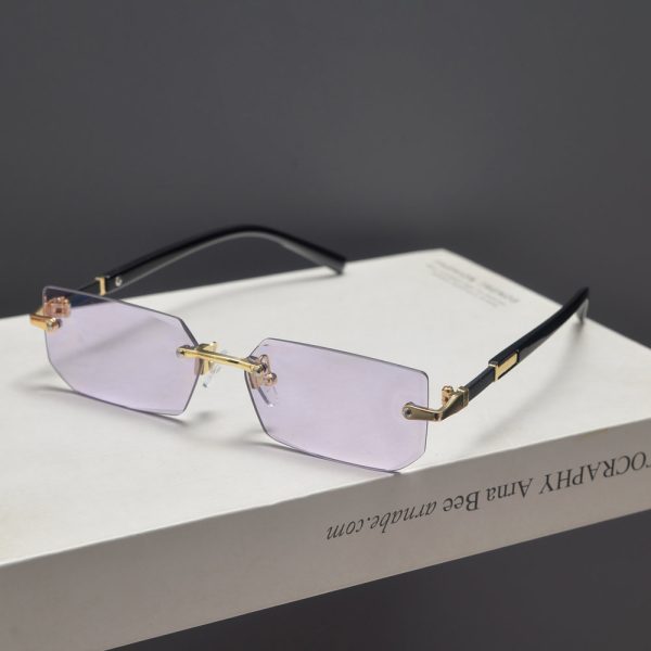 Trendy Retro Frameless Cut-Edge Sunglasses for Men and Women - Slimming Candy-Colored Design for Small Faces