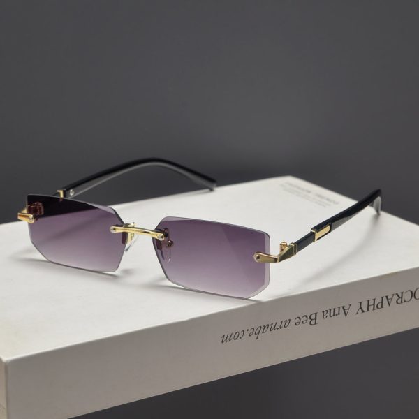 Trendy Retro Frameless Cut-Edge Sunglasses for Men and Women - Slimming Candy-Colored Design for Small Faces
