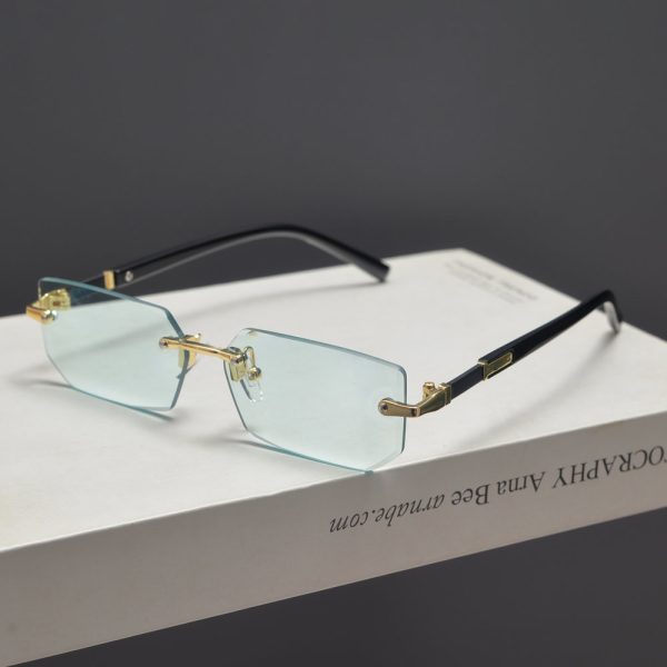 Trendy Retro Frameless Cut-Edge Sunglasses for Men and Women - Slimming Candy-Colored Design for Small Faces