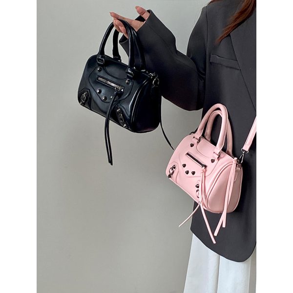 Trendy Retro Motorcycle Bag for Women - Fashionable Shoulder Crossbody Handbag - 2025 Niche Design