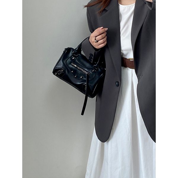 Trendy Retro Motorcycle Bag for Women - Fashionable Shoulder Crossbody Handbag - 2025 Niche Design