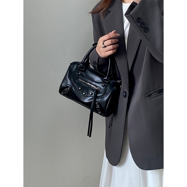 Trendy Retro Motorcycle Bag for Women - Fashionable Shoulder Crossbody Handbag - 2025 Niche Design