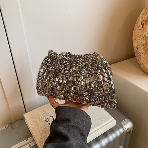 Trendy Rhinestone Drawstring Bucket Bag - Versatile Spring 2025 Shoulder Crossbody Bag with High-End Style