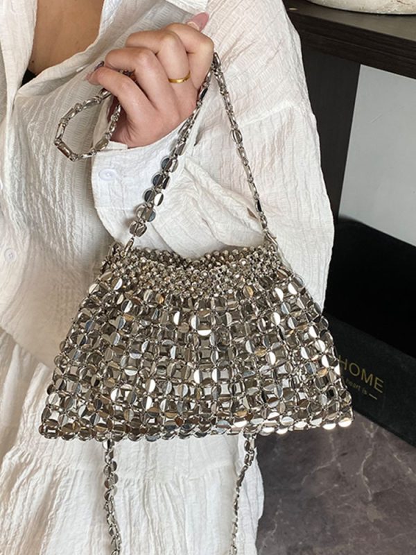 Trendy Rhinestone Drawstring Bucket Bag - Versatile Spring 2025 Shoulder Crossbody Bag with High-End Style